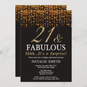 Überraschung 21. Geburtstag 21. Geburtstag Einladung (Vorne/Hinten)