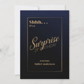 Überraschung 21. Geburtstag Blue Gold Party Einlad Einladung (Rückseite)