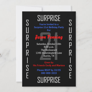 Überraschung 21. Geburtstag Party Einladung 21