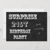 Überraschung 21. Geburtstag Party Einladung Chalkb (Vorderseite)