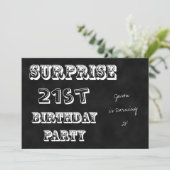 Überraschung 21. Geburtstag Party Einladung Chalkb (Stehend Vorderseite)