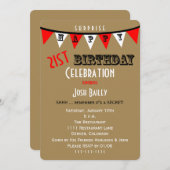 Überraschung 21. Geburtstag Party Einladungen jage (Vorne/Hinten)