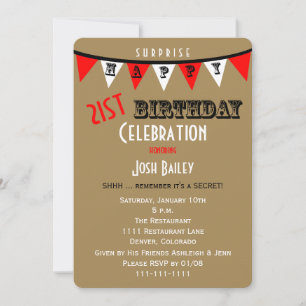 Überraschung 21. Geburtstag Party Einladungen jage