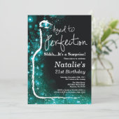 Überraschung 21. Geburtstagswein Jahrgang Perfekti Einladung (Stehend Vorderseite)