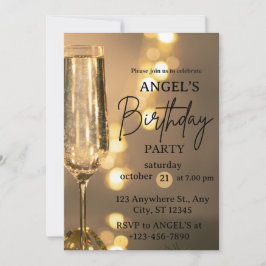 Überraschung 21. Party Geburtstag Einladung Gold n