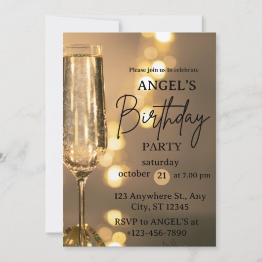 Überraschung 21. Party Geburtstag Einladung Gold n (Vorderseite)