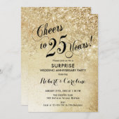 Überraschung 25. Hochzeitstag - Gold Einladung (Vorne/Hinten)