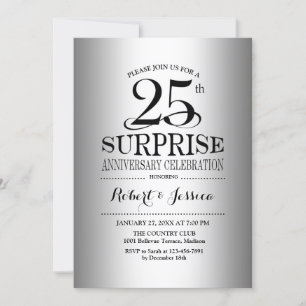Überraschung 25. Hochzeitstag - Silber Einladung
