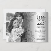 Überraschung 25-jähriges Jubiläum mit Foto Silver Einladung (Vorderseite)