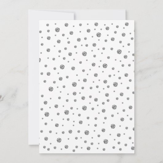 Überraschung 25-jähriges Party - Silver White Einladung (Rückseite)