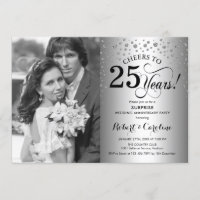 Überraschung 25. Jubiläum mit Foto Silver Black