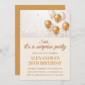 Überraschung 26. Geburtstag Einladungen Gold (Vorne/Hinten)