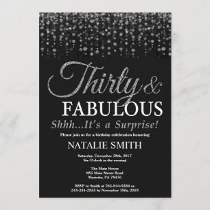 Überraschung 30. Geburtstag 30 und fabelhaftes Sil Einladung