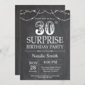 Überraschung 30. Geburtstag Einladung Chalkboard (Vorne/Hinten)