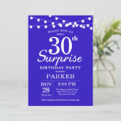 Überraschung 30. Geburtstag Einladung Royal Blue (Stehend Vorderseite)