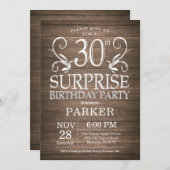 Überraschung 30. Geburtstag Einladung Rustikales H (Vorne/Hinten)
