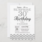 Überraschung 30. Geburtstag Einladung Silberner Gl (Vorderseite)