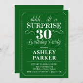 Überraschung 30. Geburtstag Party - Grün Einladung (Vorne/Hinten)