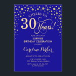Überraschung 30. Geburtstag Party - Royal Blue Gol Einladung<br><div class="desc">Überraschung 30. Geburtstag Party Einladung. Elegantes Design in Saphir königsblau und Imitate Glitzer Gold . Enthält Skript-Schriftart und Diamanten Konfetti. Feiert bis 30 Jahre! Nachricht,  wenn Sie weitere Anpassungen benötigen.</div>