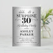Überraschung 30. Geburtstag Party - Silber Einladung (Stehend Vorderseite)