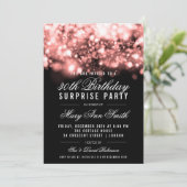 Überraschung 30. Geburtstag Rose Gold Sparkling Li Einladung (Stehend Vorderseite)