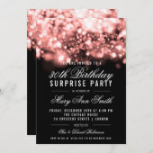 Überraschung 30. Geburtstag Rose Gold Sparkling Li Einladung (Vorne/Hinten)