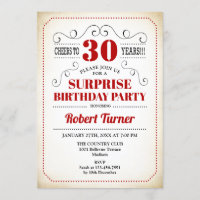 Überraschung 30. Geburtstag - Rotes Weiß Schwarz