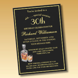 Überraschung 30. Geburtstagsfeier Klassisch Schwar Einladung