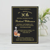 Überraschung 30. Geburtstagsfeier Klassisch Schwar Einladung (Stehend Vorderseite)