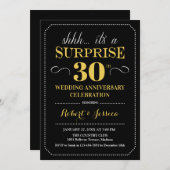 Überraschung 30. Hochzeitstag - Schwarzes Gold Einladung (Vorne/Hinten)