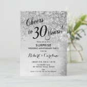 Überraschung 30. Hochzeitstag - Silber Einladung (Stehend Vorderseite)