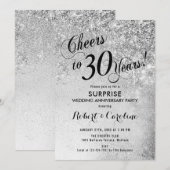 Überraschung 30. Hochzeitstag - Silber Einladung (Vorne/Hinten)