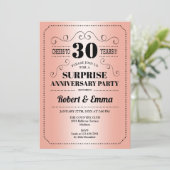 Überraschung 30-jähriges Party - Korallen Einladung (Stehend Vorderseite)