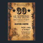 Überraschung 30. Western Geburtstag Einladung<br><div class="desc">Überraschung 30. Western Geburtstag Einladung. Cowboy Horse Wild West Thema Geburtstagsparty. Rustikales Holzland.
Für weitere Anpassungen klicken Sie bitte auf die Schaltfläche "Anpassen" und verwenden Sie unser Designwerkzeug,  um diese Vorlage zu ändern.</div>