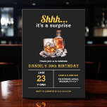 Überraschung 30. Whiskey Bourbon Geburtstagsparty Einladung<br><div class="desc">Heben Sie ein Glas, um stilvoll zu feiern mit diesem Erwachsenen Whiskey Bourbon Birthday Party Einladung. Mit einem rustikalen und dennoch raffinierten Design, das von klassischen Whisky-Labels inspiriert wird, ist diese Einladung perfekt für Liebhaber von edlen Spirituosen. Mit mutiger Typografie und reichen, erdigen Tönen Set es die Stimmung für eine...</div>