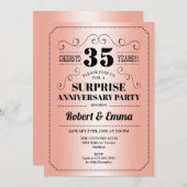Überraschung 35-jähriges Party - Korallen Einladung (Vorne/Hinten)
