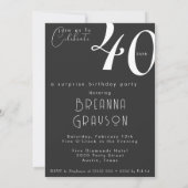 Überraschung 40. Geburtstag 40 und fabelhaftes But Einladung (Rückseite)