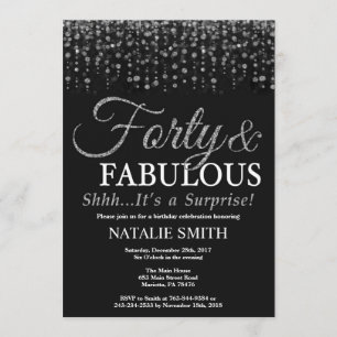 Überraschung 40. Geburtstag 40 und fabelhaftes Sil Einladung