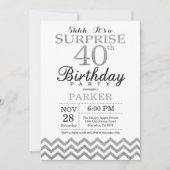 Überraschung 40. Geburtstag Einladung Silberner Gl (Vorderseite)
