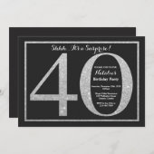Überraschung 40. Geburtstag Einladung Silberner Gl (Vorne/Hinten)