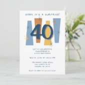 Überraschung 40. Geburtstag Mitten Jahrhundert Mod Einladung (Stehend Vorderseite)