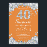 Überraschung 40. Geburtstag Orange und Silver Diam Einladung<br><div class="desc">Überraschung 40. Geburtstag Einladung. Orange und Silver Kristall Diamond Red Background. Elegante Birthday Bash laden. Erwachsener Geburtstag. Frauen zum Geburtstag. Männer zum Geburtstag.
Für weitere Anpassungen klicken Sie bitte auf die Schaltfläche "Anpassen" und verwenden Sie unser Designwerkzeug,  um diese Vorlage zu ändern.</div>