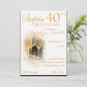 Überraschung 40. Geburtstag Party Einladungen (Stehend Vorderseite)