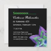 ÜBERRASCHUNG 40. Geburtstag Party Farbige Blume W0 Einladung (Rückseite)