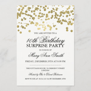 Überraschung 40. Geburtstag Party Gold Foil Confet Einladung
