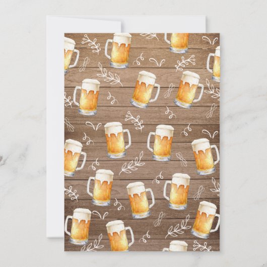 Überraschung 40. Geburtstag Rustikale Halbpension Einladung (Rückseite)