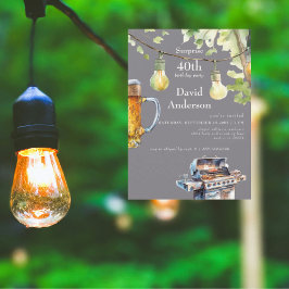 Überraschung 40. Geburtstags-Einladung zum Hinterh Einladung