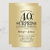Überraschung 40. Hochzeitstag - Gold Einladung (Vorne/Hinten)