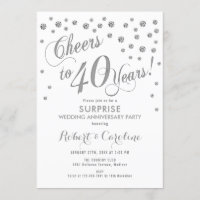 Überraschung 40. Hochzeitstag - Weiß & Silber