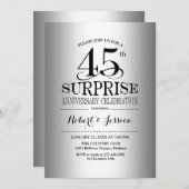 Überraschung 45. Hochzeitstag - Silber Einladung (Vorne/Hinten)